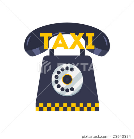 Taxi phone icon. Flat illustration of cab booking Taxi phone icon. Flat illustration of cab booking 25940554