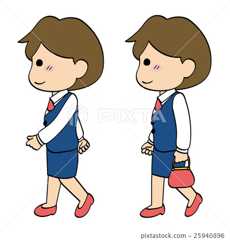 Suit company worker woman walking 2 Suit company worker woman walking 2 25940896