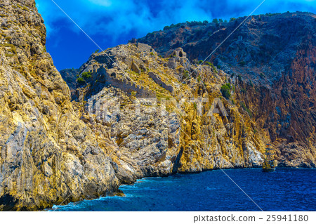 View from sea on rocks in Alanya 25941180