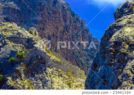 Ruins of fortress on rocky mountain 25941184
