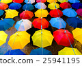 Decoration with open colorful umbrellas 25941195