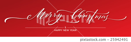 Merry Christmas Hand lettering Greeting Card with Merry Christmas Hand lettering Greeting Card with 25942491