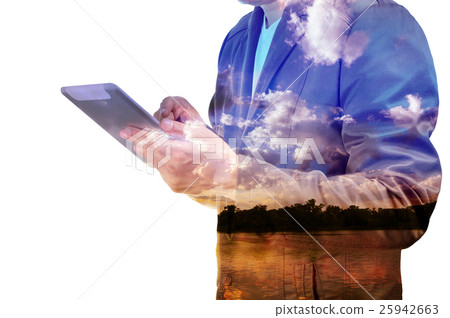business, clouds, tablet 25942663