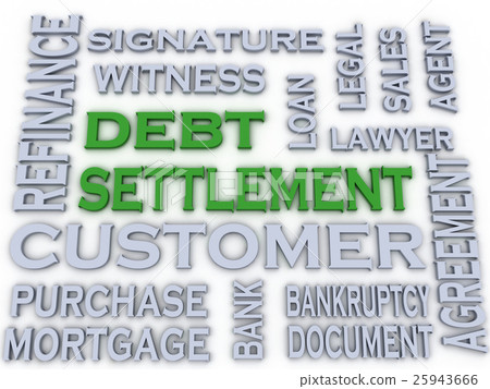 3d image Debt settlement  issues concept word 25943666