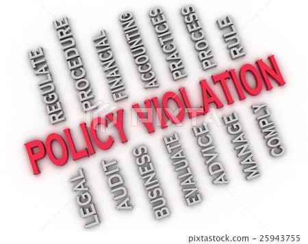 3d image Policy Violation issues concept word 3d image Policy Violation issues concept word 25943755
