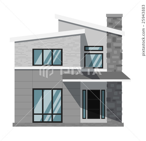 Family house isolated on white background - Stock Illustration ...