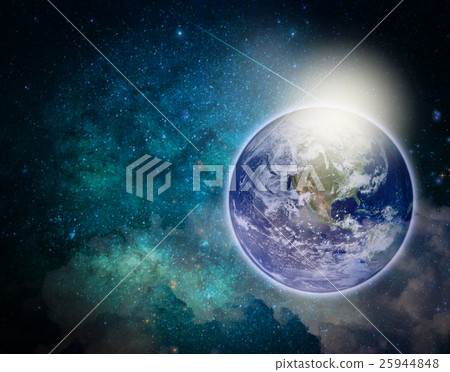 blue planet earth and star over milky way background, Elements of this image furnished by NASA blue planet earth and star over milky way background, Elements of this image furnished by NASA 25944848