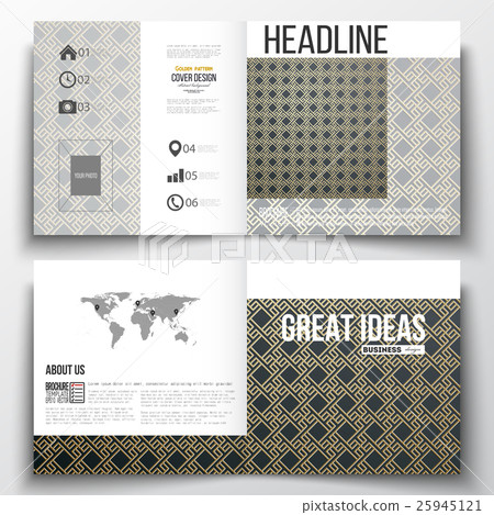 Set of square design brochure template. Islamic 25945121