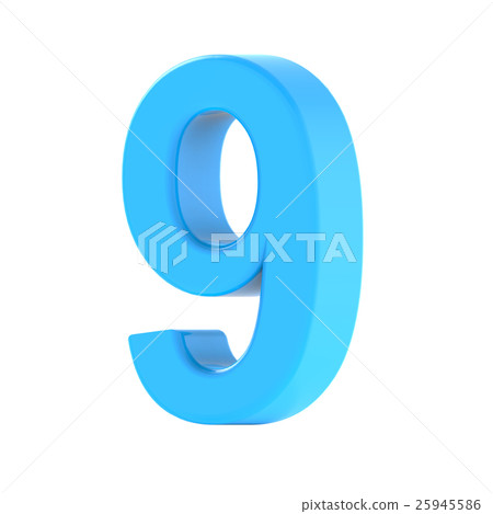 light blue number 9 25945586