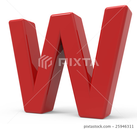 3d red letter W - Stock Illustration [25946311] - PIXTA