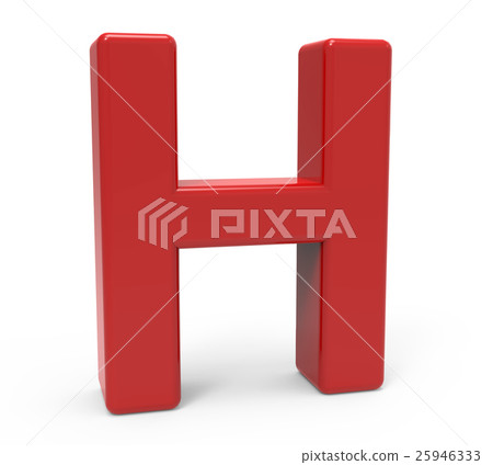 3d red letter H 25946333