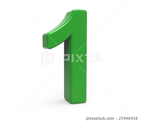 3d green number 1 - Stock Illustration [25946458] - PIXTA