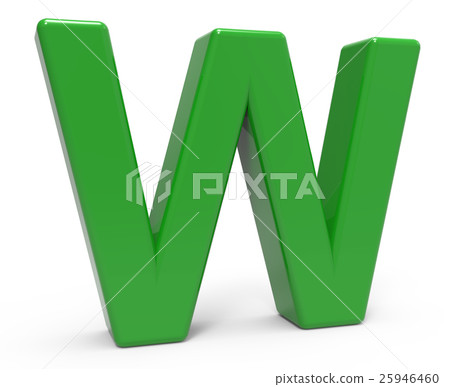 3d green letter W - Stock Illustration [25946460] - PIXTA