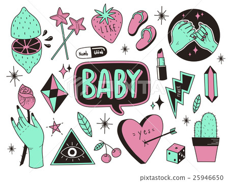 Funny patch badges set Funny patch badges set 25946650