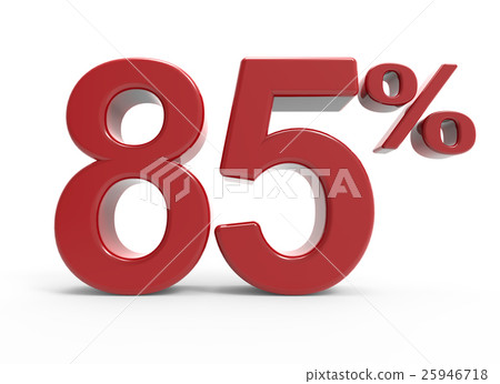 3d rendering of a 85% symbol 3d rendering of a 85% symbol 25946718