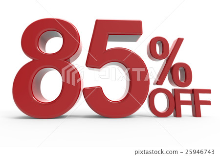 3d rendering of a 85% off symbol 25946743