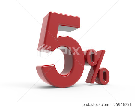 3d rendering of a 5% symbol 3d rendering of a 5% symbol 25946751