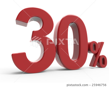 3d rendering of a 30% symbol 25946756