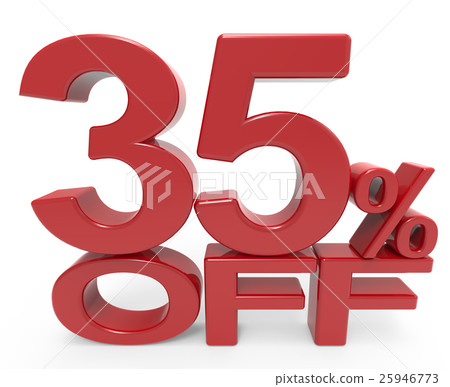 3d rendering of a 35% off symbol 25946773