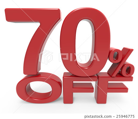 3d rendering of a 70% symbol 25946775