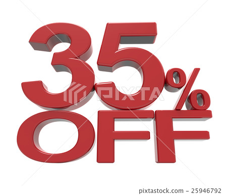 3d rendering of a 35% off symbol 3d rendering of a 35% off symbol 25946792