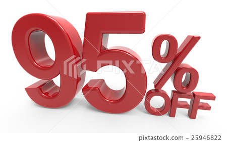 3d rendering of a 95% off symbol 25946822