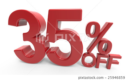 3d rendering of a 35% off symbol 3d rendering of a 35% off symbol 25946859