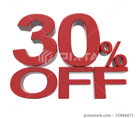 3d rendering of a 30% symbol 25946871