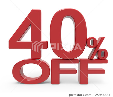 3d rendering of a 40% symbol 25946884