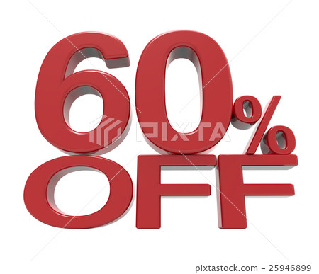 3d rendering of a 60% symbol 3d rendering of a 60% symbol 25946899
