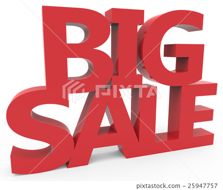 3d rendering of red big sale 25947757