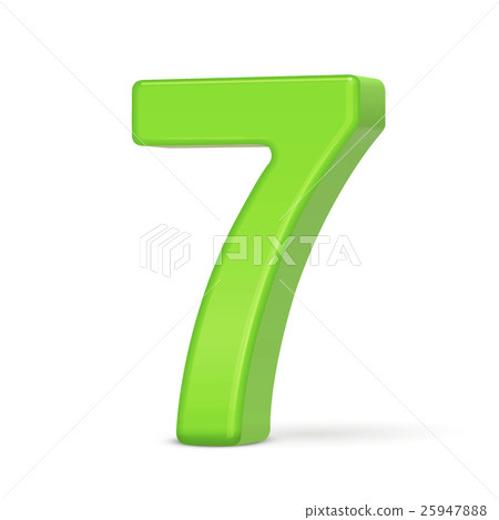 3d light green number 7 - Stock Illustration [25947888] - PIXTA