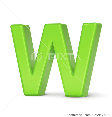 3d light green letter W - Stock Illustration [25947892] - PIXTA