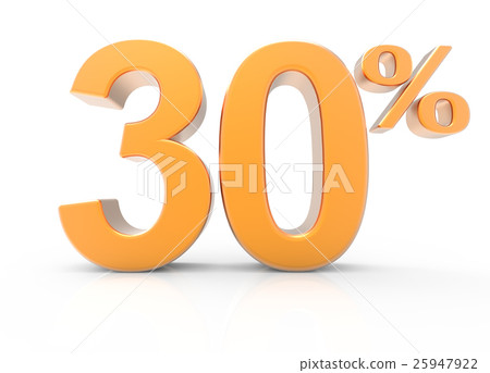 3d rendering of a 30% symbol 25947922