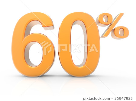 3d rendering of a 60% symbol 25947925