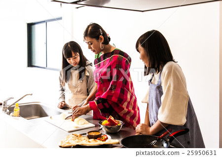 Young women learning Indian food Young women learning Indian food 25950631