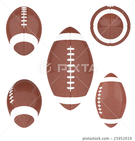 American Football ball isolated on a white 25952019