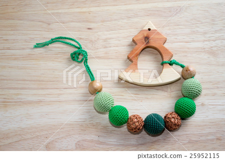 Necklace made from knitted beads and toys Necklace made from knitted beads and toys 25952115