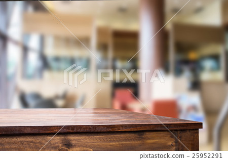 Selected focus empty brown wooden table 25952291