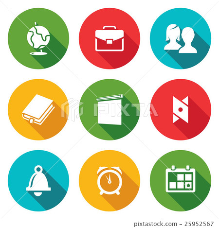 School supplies Icons Set. Vector Illustration. School supplies Icons Set. Vector Illustration. 25952567