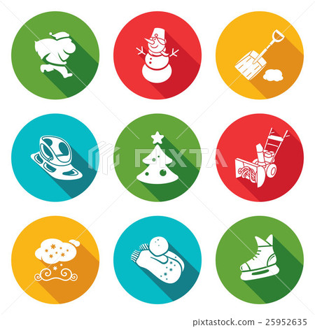 Christmas Icons Set. Vector Illustration. 25952635