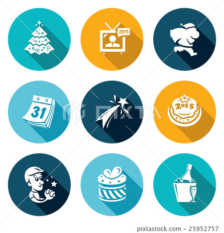 New year Icons Set. Vector Illustration. 25952757