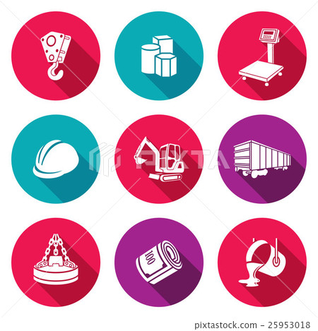 Metallurgy Icons Set. Vector Illustration. Metallurgy Icons Set. Vector Illustration. 25953018