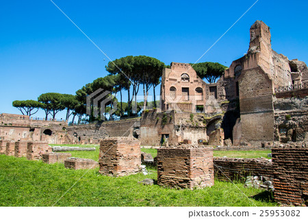 ruins of the Stadium on the Palatine Hill in Rome 25953082