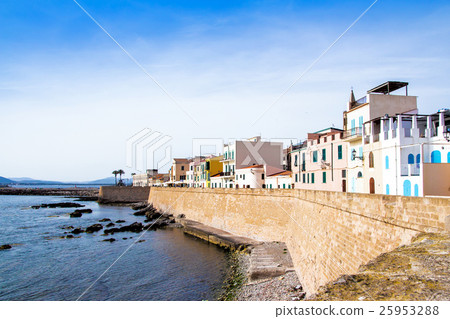 View of the promenade of Alghero, Sardinia 25953288