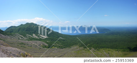 從Tarumae山峰需要的風仙城和支笏湖 25953369