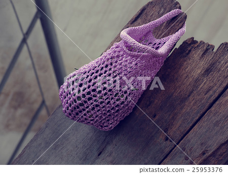 knit hand made hand bag from yarn 25953376