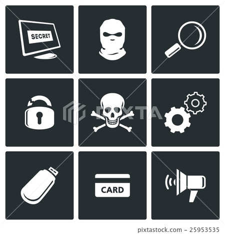 Hacker icons set 25953535