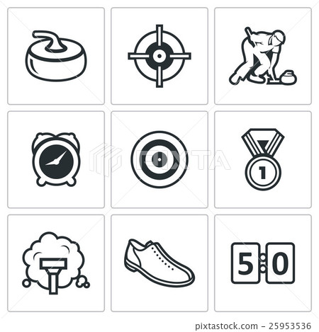 Curling icon set 25953536