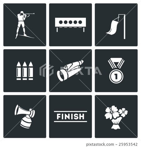 Biathlon icon set Biathlon icon set 25953542